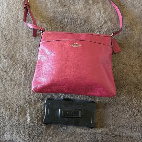 Coach Fuchsia Pink Pebbled Leather Crossbody Bag – Gold Hardware - Picture 16 of 16